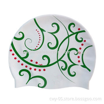 Customized logo silicone rubber swim caps